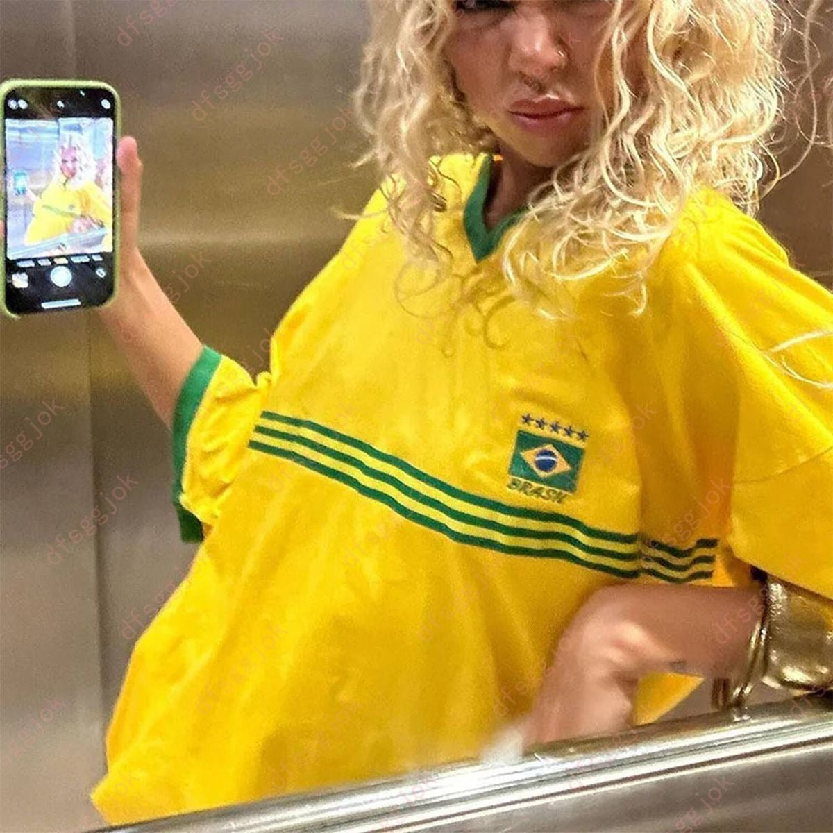 Vintage Striped Brasil Oversized Unisex Jersey
