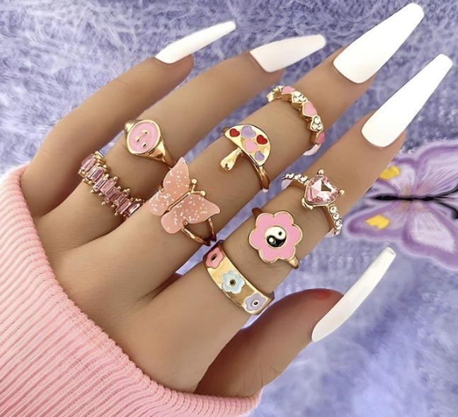 Cute Pink Rings