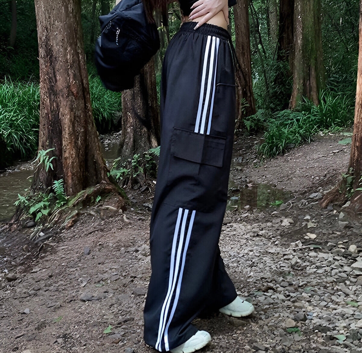 Three Stripes Pocket Baggy Sweatpants