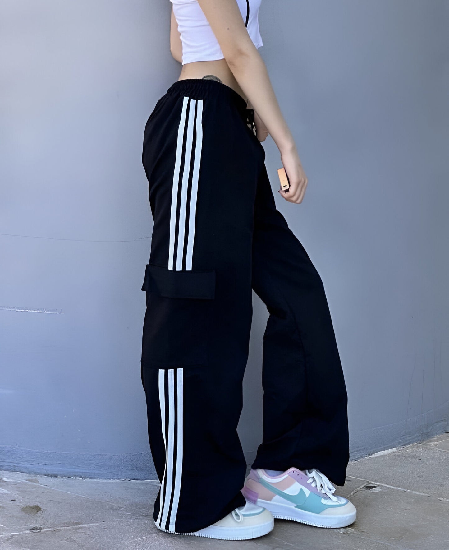 Three Stripes Pocket Baggy Sweatpants