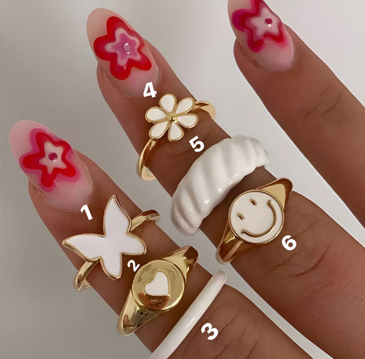 White Aesthetic Pinterest Rings