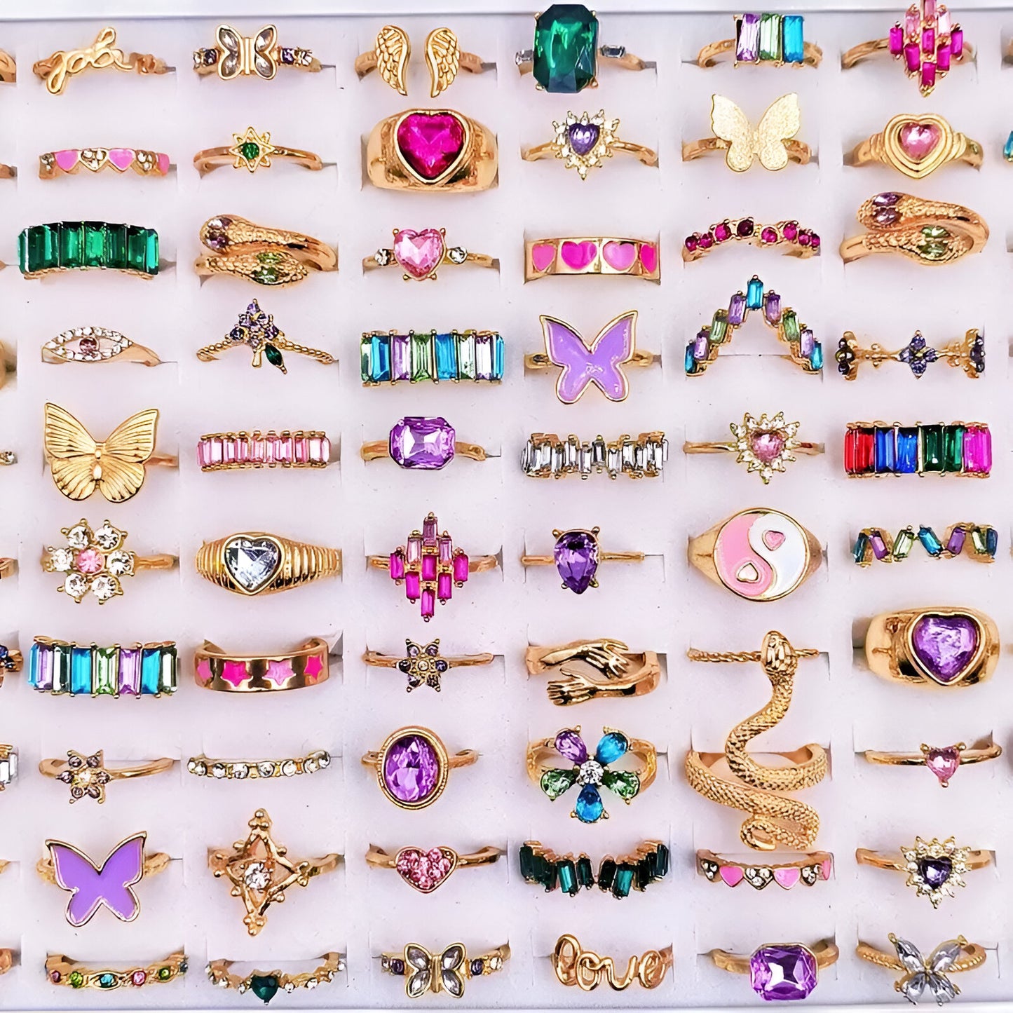 Colorful Crystal Rings