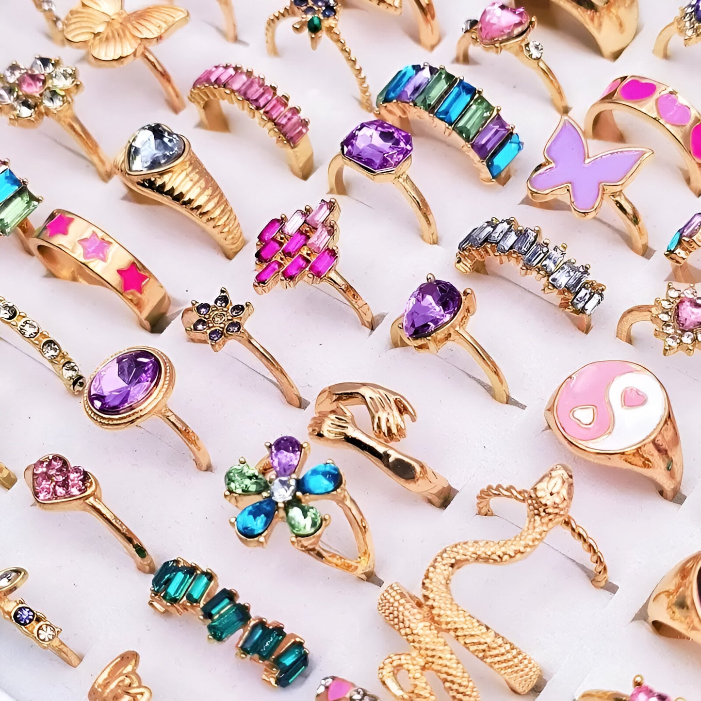 Colorful Crystal Rings