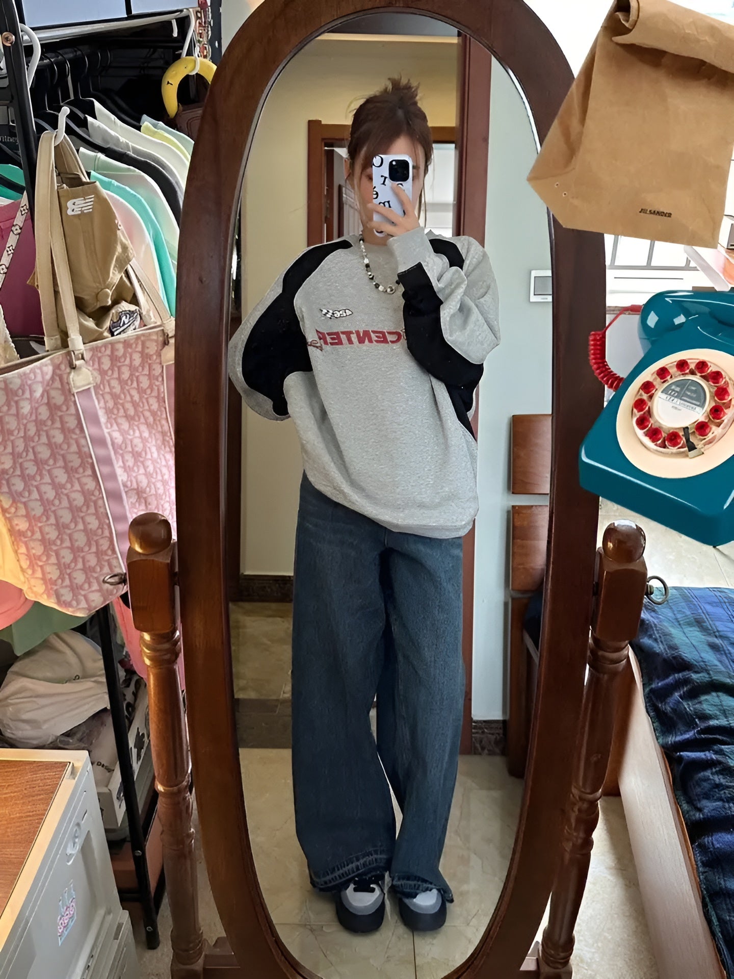 Oversized Grey F426 Center Sweatshirt