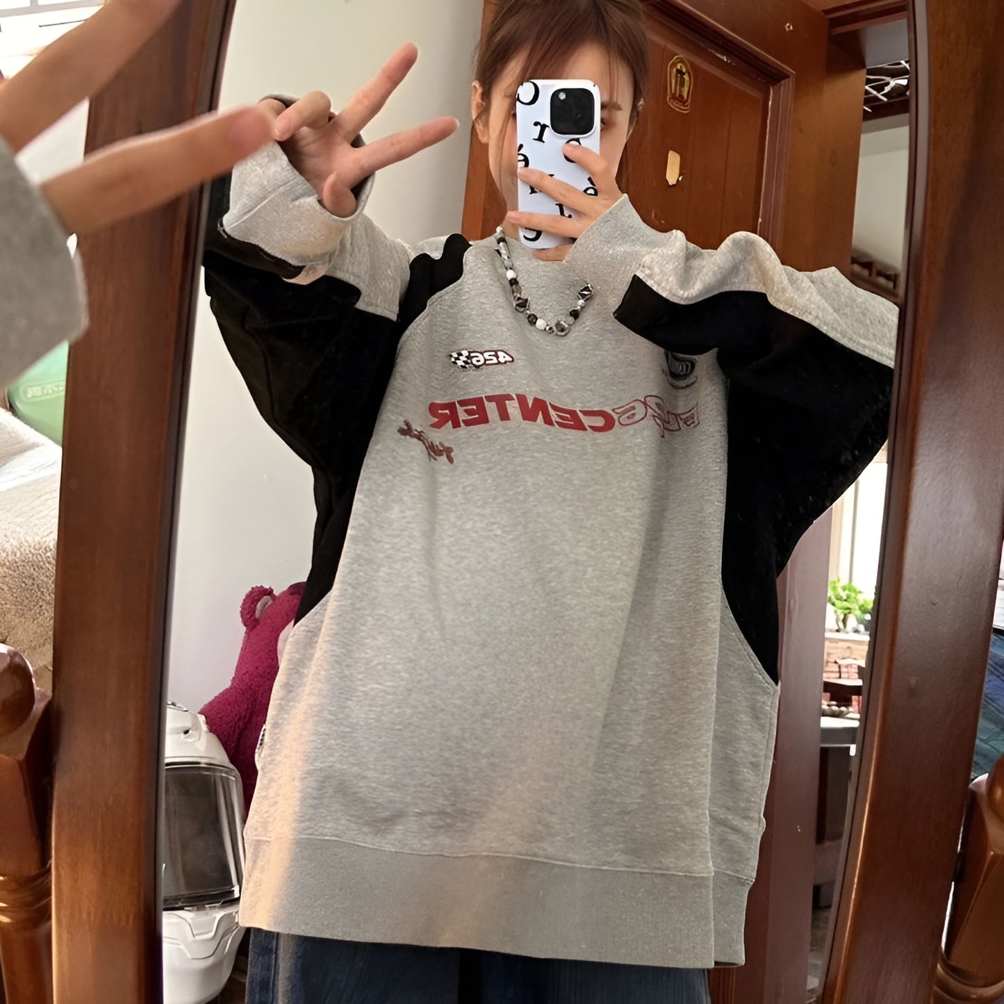 Oversized Grey F426 Center Sweatshirt