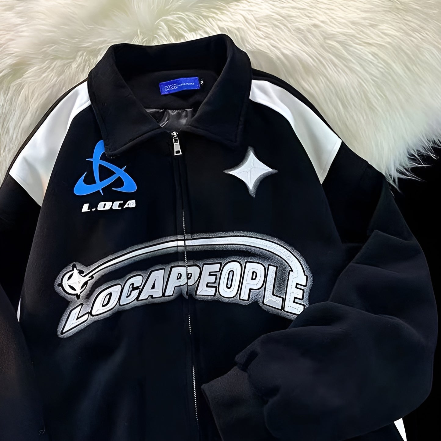 Oversized LOCAPEOPLE Half zip-up Sweatshirt