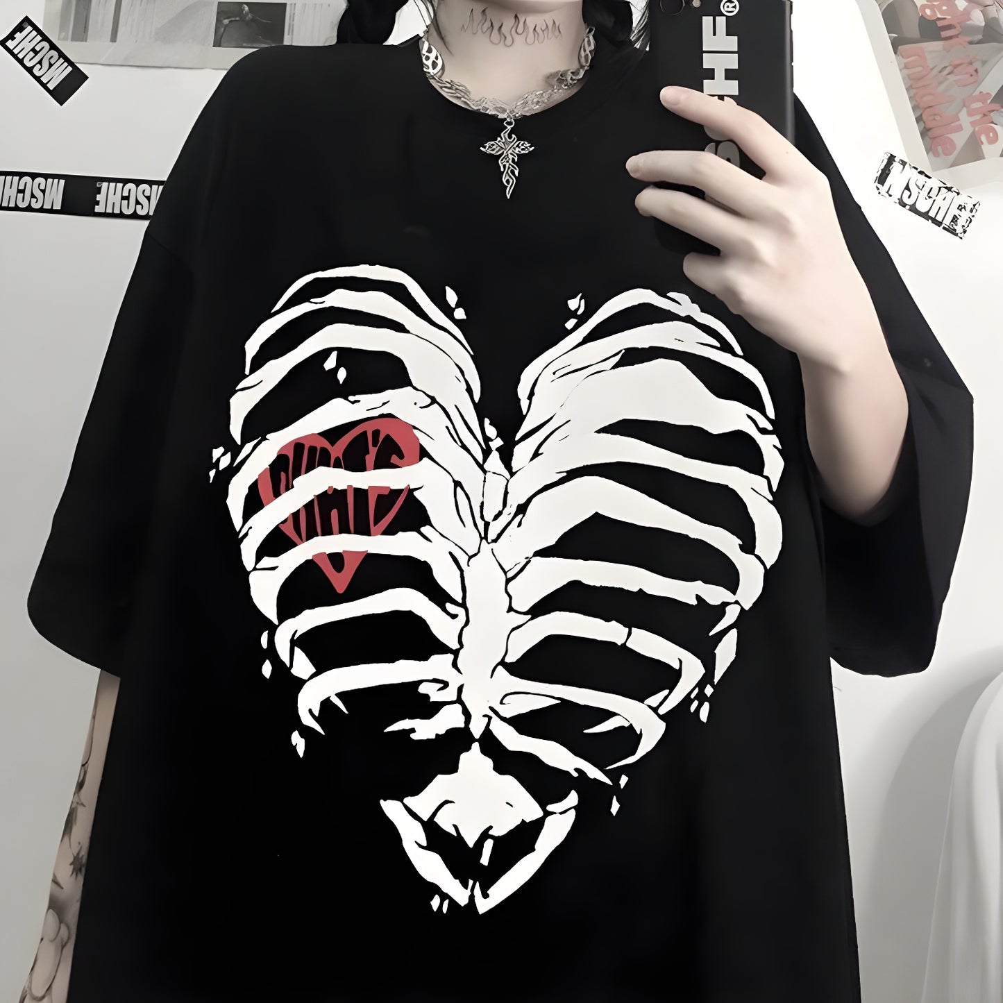 Oversized Short sleeve Skeleton T-shirt