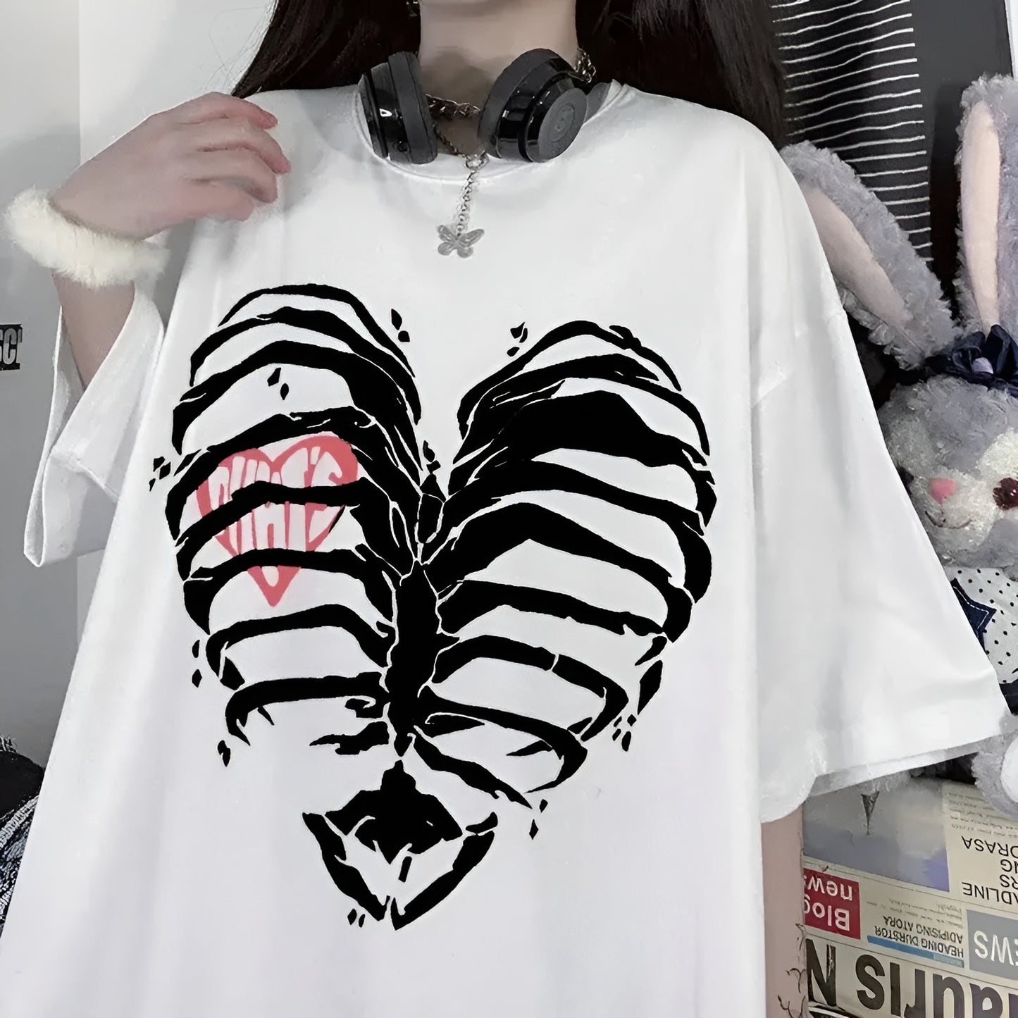 Oversized Short sleeve Skeleton T-shirt