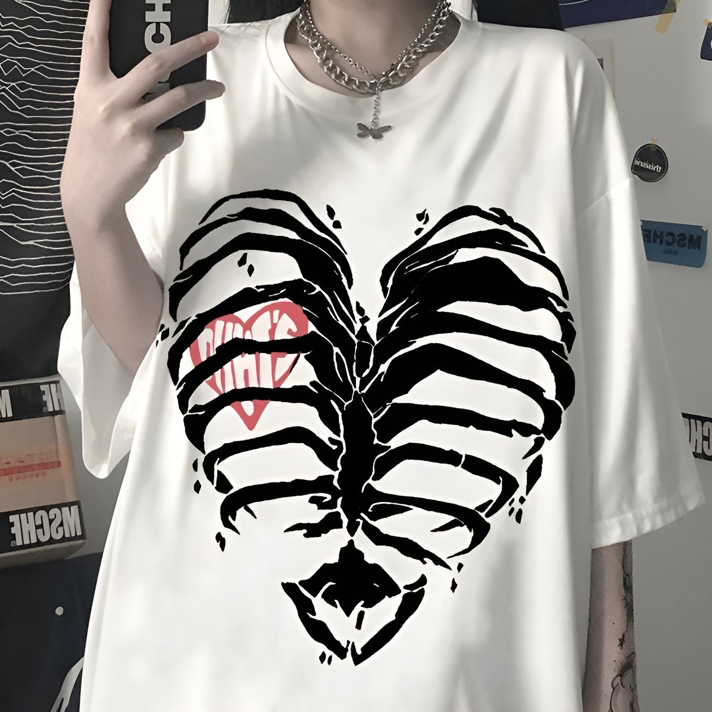 Oversized Short sleeve Skeleton T-shirt