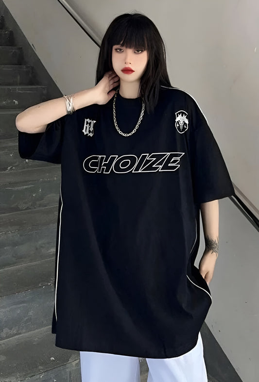 Unisex Line Detail Choize Extra Cash Oversized T-Shirt