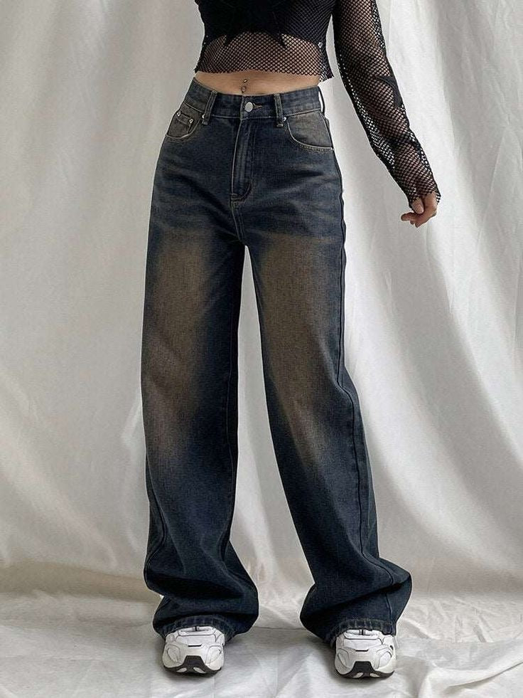 Brown-Washed Oversized Baggy Jeans