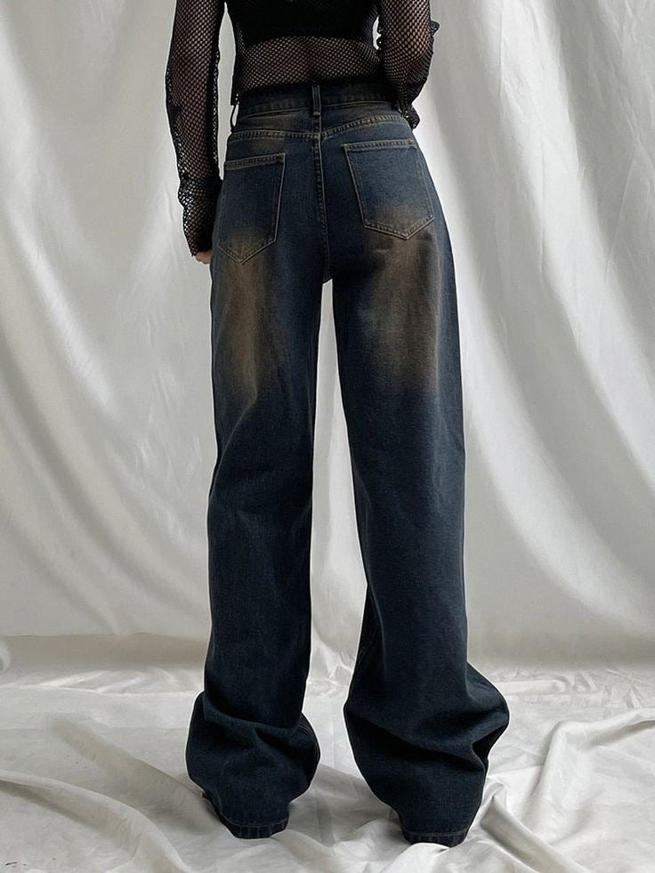 Brown-Washed Oversized Baggy Jeans